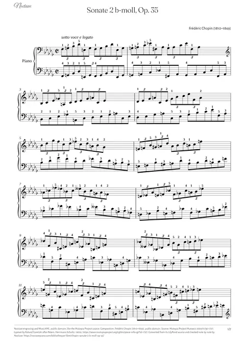 Première page de la partition de Sonate 2 b-moll, Op. 35