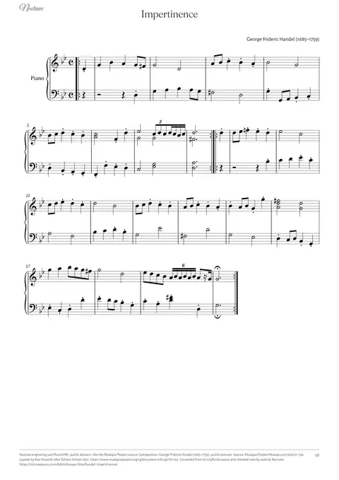 First page of the score of Impertinence