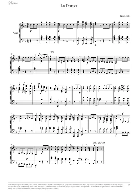 First page of the score of La Dorset