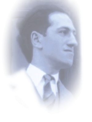 Portrait of George Gershwin, in moonlight