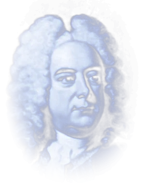 Portrait of George Frideric Handel, in moonlight
