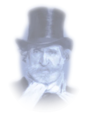 Portrait of Giuseppe Verdi, in moonlight